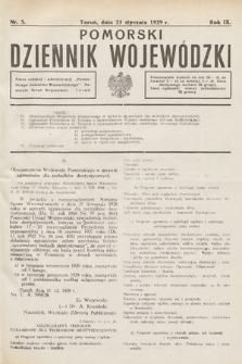 Pomorski Dziennik Wojewódzki. 1929, nr 5