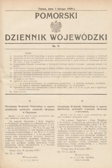 Pomorski Dziennik Wojewódzki. 1929, nr 7