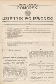 Pomorski Dziennik Wojewódzki. 1929, nr 8