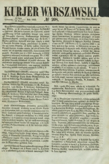 Kurjer Warszawski. 1853, № 208 (11 sierpnia)
