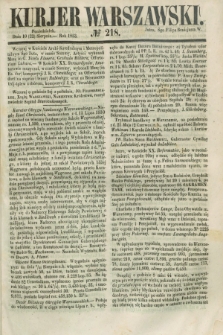 Kurjer Warszawski. 1853, № 218 (22 sierpnia)