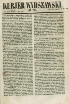 Kurjer Warszawski. 1853, № 223 (27 sierpnia)