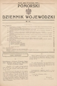 Pomorski Dziennik Wojewódzki. 1929, nr 13