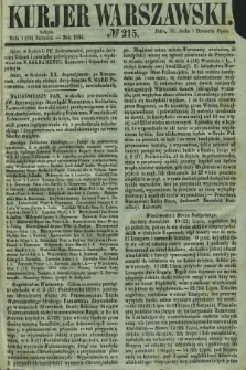 Kurjer Warszawski. 1854, № 215 (7 sierpnia)