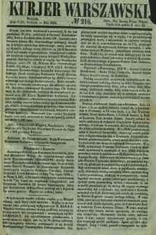 Kurjer Warszawski. 1854, № 216 (20 sierpnia)