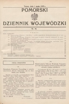 Pomorski Dziennik Wojewódzki. 1929, nr 16