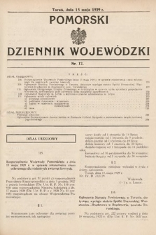 Pomorski Dziennik Wojewódzki. 1929, nr 17