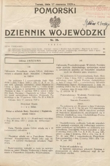 Pomorski Dziennik Wojewódzki. 1929, nr 20
