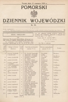 Pomorski Dziennik Wojewódzki. 1929, nr 21