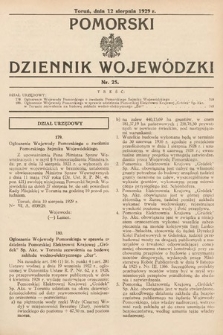 Pomorski Dziennik Wojewódzki. 1929, nr 25