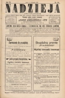 Nadzieja : dwutygodnik z wykazem bieżących ciągnień losów, listów zastawnych, obligacyj indemnizacyjnych innych papierów wartościowych : wiadomości bankowe, kolejowe, ekonomiczne. 1893, nr 196