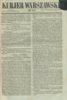 Kurjer Warszawski. 1856, № 187 (20 lipca)