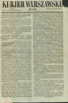 Kurjer Warszawski. 1856, № 216 (19 sierpnia)
