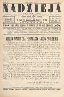 Nadzieja : dwutygodnik z wykazem bieżących ciągnień losów, listów zastawnych, obligacyj indemnizacyjnych innych papierów wartościowych : wiadomości bankowe, kolejowe, ekonomiczne. 1896, nr 251