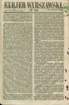 Kurjer Warszawski. 1857, № 215 (19 sierpnia)