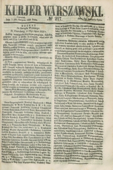 Kurjer Warszawski. 1858, № 217 (19 sierpnia)