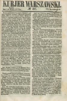 Kurjer Warszawski. 1858, № 247 (19 września)