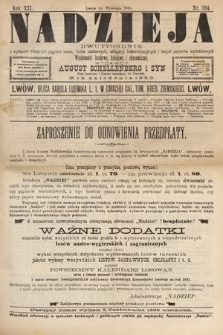 Nadzieja : dwutygodnik z wykazem bieżących ciągnień losów, listów zastawnych, obligacyj indemnizacyjnych innych papierów wartościowych : wiadomości bankowe, kolejowe, ekonomiczne. 1896, nr 264