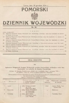 Pomorski Dziennik Wojewódzki. 1929, nr 36