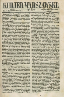 Kurjer Warszawski. 1858, № 316 (28 listopada)