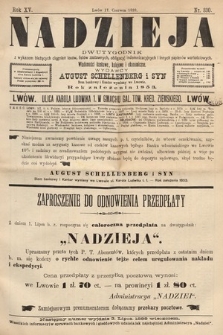 Nadzieja : dwutygodnik z wykazem bieżących ciągnień losów, listów zastawnych, obligacyj indemnizacyjnych innych papierów wartościowych : wiadomości bankowe, kolejowe, ekonomiczne. 1899, nr 330