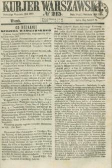 Kurjer Warszawski. 1863, № 215 (22 września) + dod.