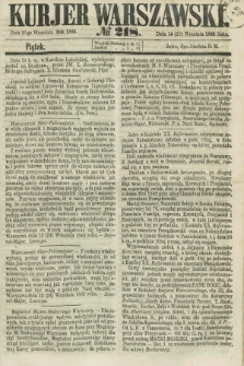 Kurjer Warszawski. 1863, № 218 (25 września)