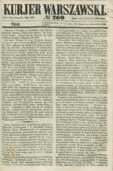Kurjer Warszawski. 1863, № 260 (13 listopada) + dod.