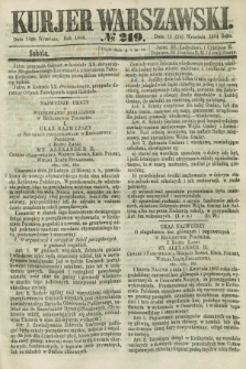 Kurjer Warszawski. 1864, № 219 (24 września) + dod.