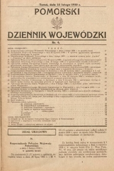 Pomorski Dziennik Wojewódzki. 1930, nr 4
