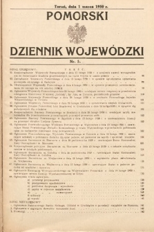 Pomorski Dziennik Wojewódzki. 1930, nr 5