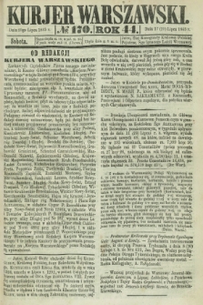 Kurjer Warszawski. R.44 [i.e.45], № 170 (29 lipca 1865) + dod.