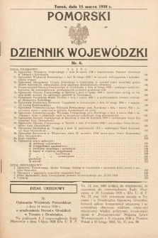 Pomorski Dziennik Wojewódzki. 1930, nr 6