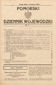 Pomorski Dziennik Wojewódzki. 1930, nr 7