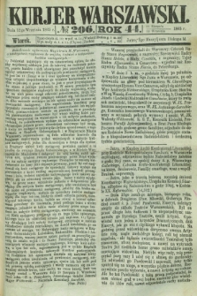 Kurjer Warszawski. R.44 [i.e.45], № 206 (12 września 1865) + dod.