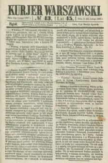 Kurjer Warszawski. R.45 [i.e.46], № 43 (23 lutego 1866)