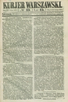 Kurjer Warszawski. R.45 [i.e.46], № 45 (26 lutego 1866)