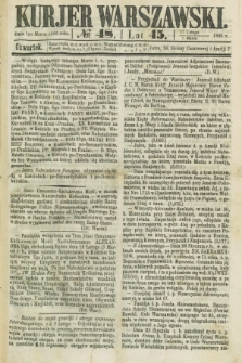 Kurjer Warszawski. R.45 [i.e.46], № 48 (1 marca 1866) + dod.