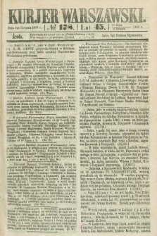 Kurjer Warszawski. R.45 [i.e.46], № 178 (8 sierpnia 1866) + dod.