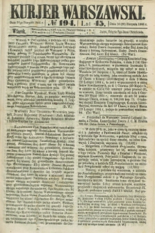 Kurjer Warszawski. R.45 [i.e.46], № 194 (28 sierpnia 1866)