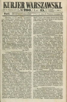 Kurjer Warszawski. R.45 [i.e.46], № 200 (4 września 1866) + dod.