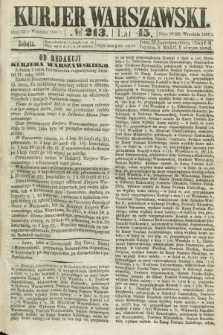 Kurjer Warszawski. R.45 [i.e.46], № 213 (22 września 1866)