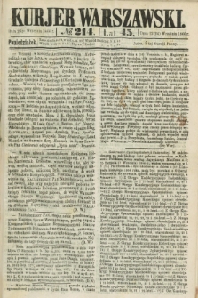 Kurjer Warszawski. R.45 [i.e.46], № 214 (24 września 1866)