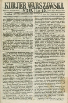 Kurjer Warszawski. R.45 [i.e.46], № 217 (27 września 1866)