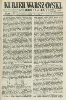 Kurjer Warszawski. R.45 [i.e.46], № 230 (12 października 1866)