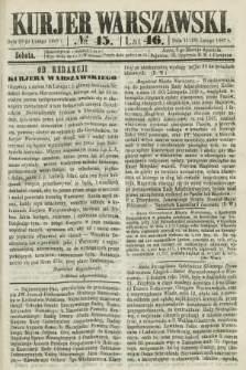 Kurjer Warszawski. R.46 [i.e.47], № 45 (23 lutego 1867)