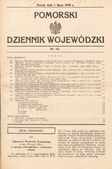Pomorski Dziennik Wojewódzki. 1930, nr 14