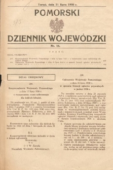 Pomorski Dziennik Wojewódzki. 1930, nr 16