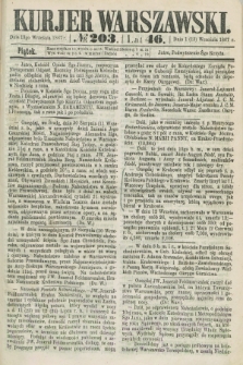 Kurjer Warszawski. R.46 [i.e.47], № 203 (13 września 1867)