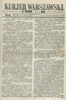 Kurjer Warszawski. R.46 [i.e.47], № 206 (17 września 1867)